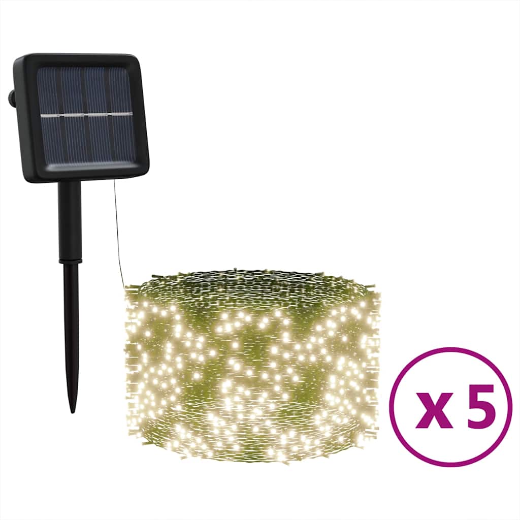 lyskæder 5 stk. 5x200 LED inde/ude soldrevet varm hvid