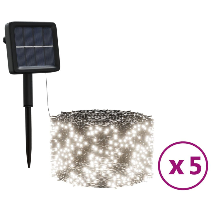 lyskæder 5 stk. 5x200 LED inde/ude soldrevet kold hvid