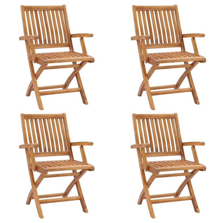 foldbare havestole 4 stk. massivt teaktræ