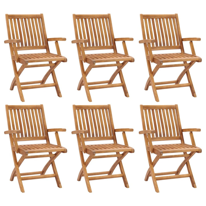 foldbare havestole 6 stk. massivt teaktræ