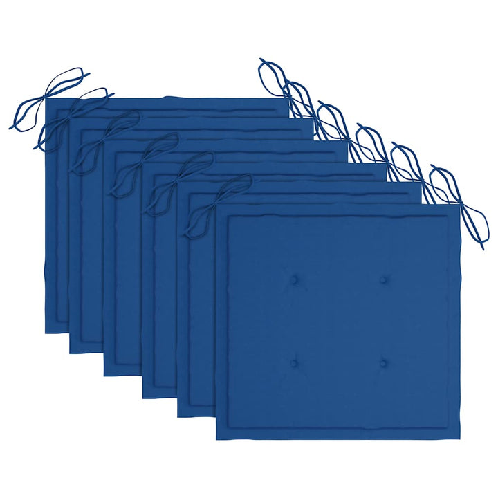 foldbare havestole 6 stk. med hynder massivt teaktræ