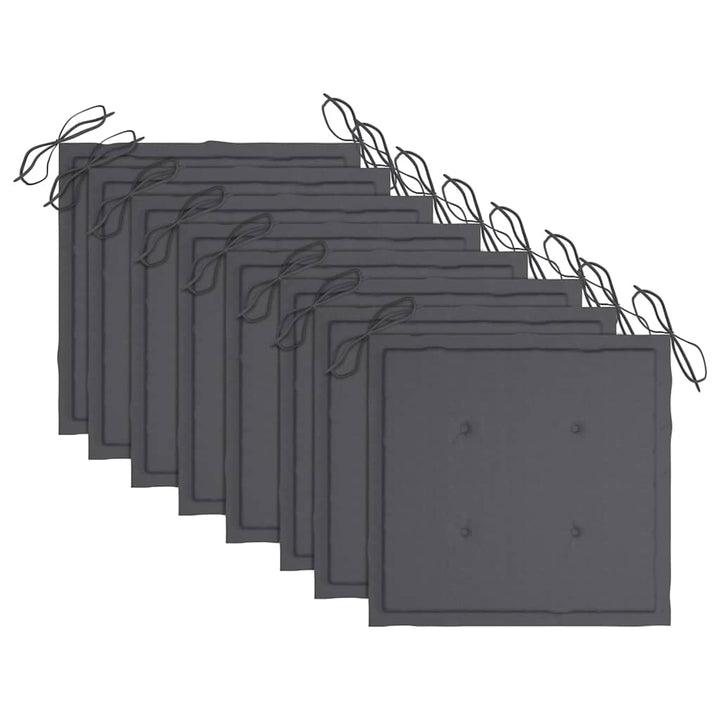 foldbare havestole 8 stk. med hynder massivt teaktræ
