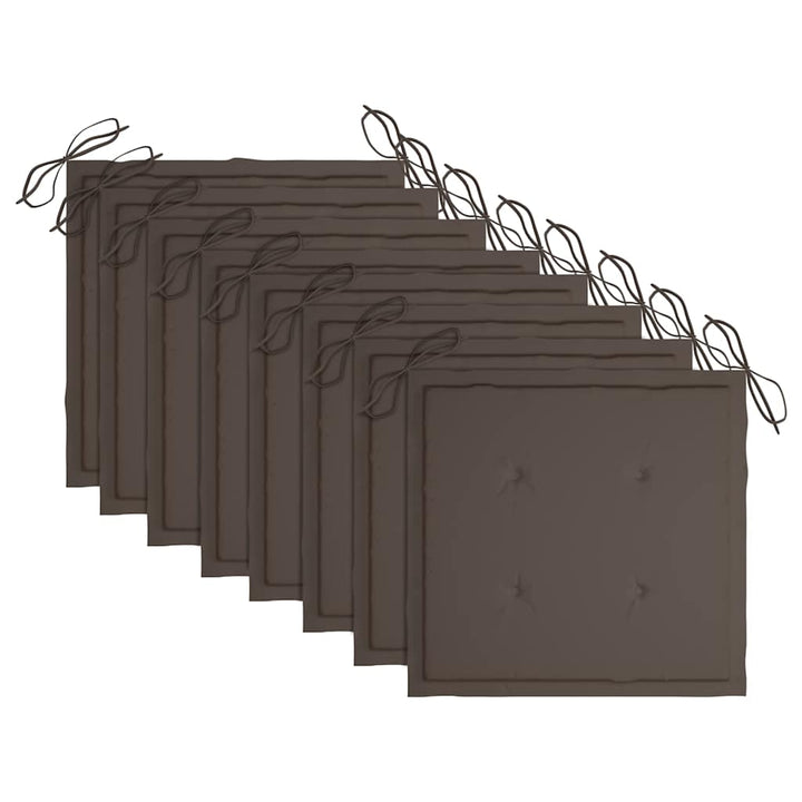foldbare havestole 8 stk. med hynder massivt teaktræ
