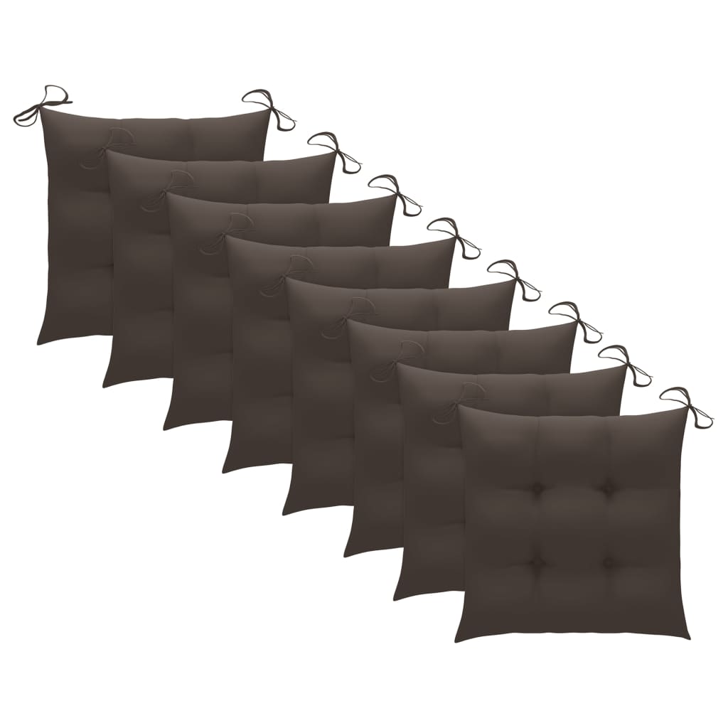 foldbare havestole 8 stk. med hynder massivt teaktræ