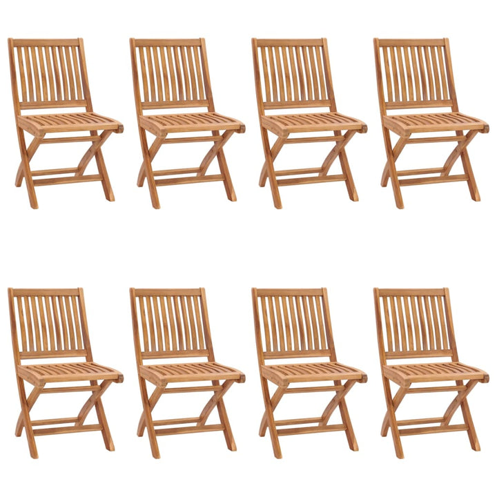 foldbare havestole 8 stk. massivt teaktræ