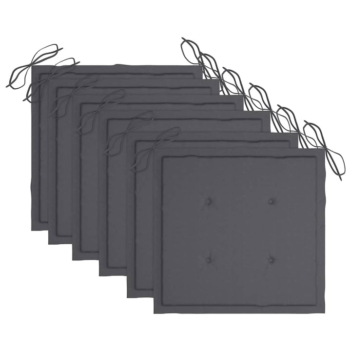 foldbare havestole 6 stk. med hynder massivt teaktræ