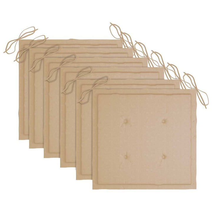 foldbare havestole 6 stk. med hynder massivt teaktræ