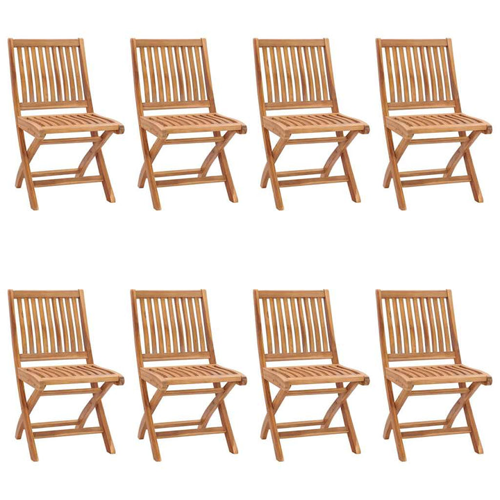 foldbare havestole 8 stk. med hynder massivt teaktræ
