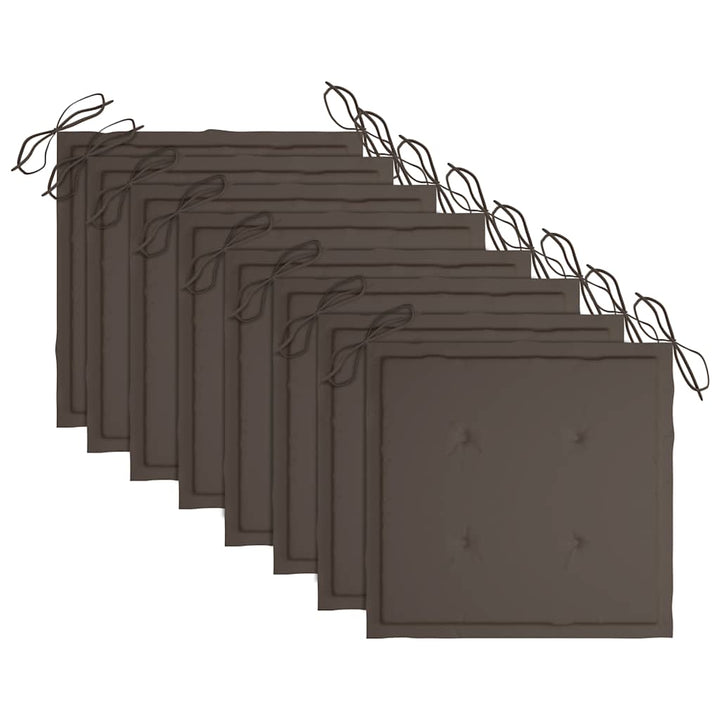 foldbare havestole 8 stk. med hynder massivt teaktræ
