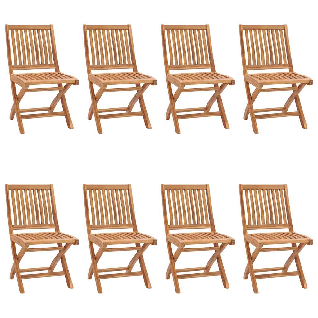 foldbare havestole 8 stk. med hynder massivt teaktræ