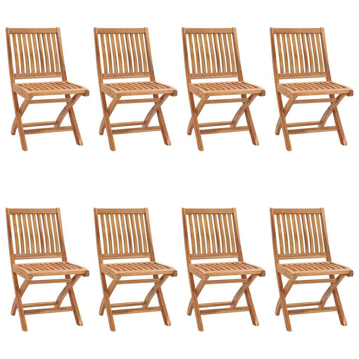 foldbare havestole 8 stk. med hynder massivt teaktræ