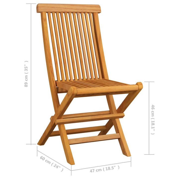 havestole 8 stk. foldbare massivt teaktræ
