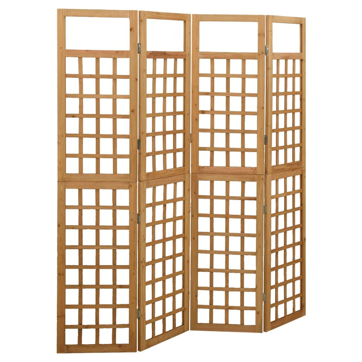 4-panels rumdeler/espalier 161x180 cm massivt grantræ