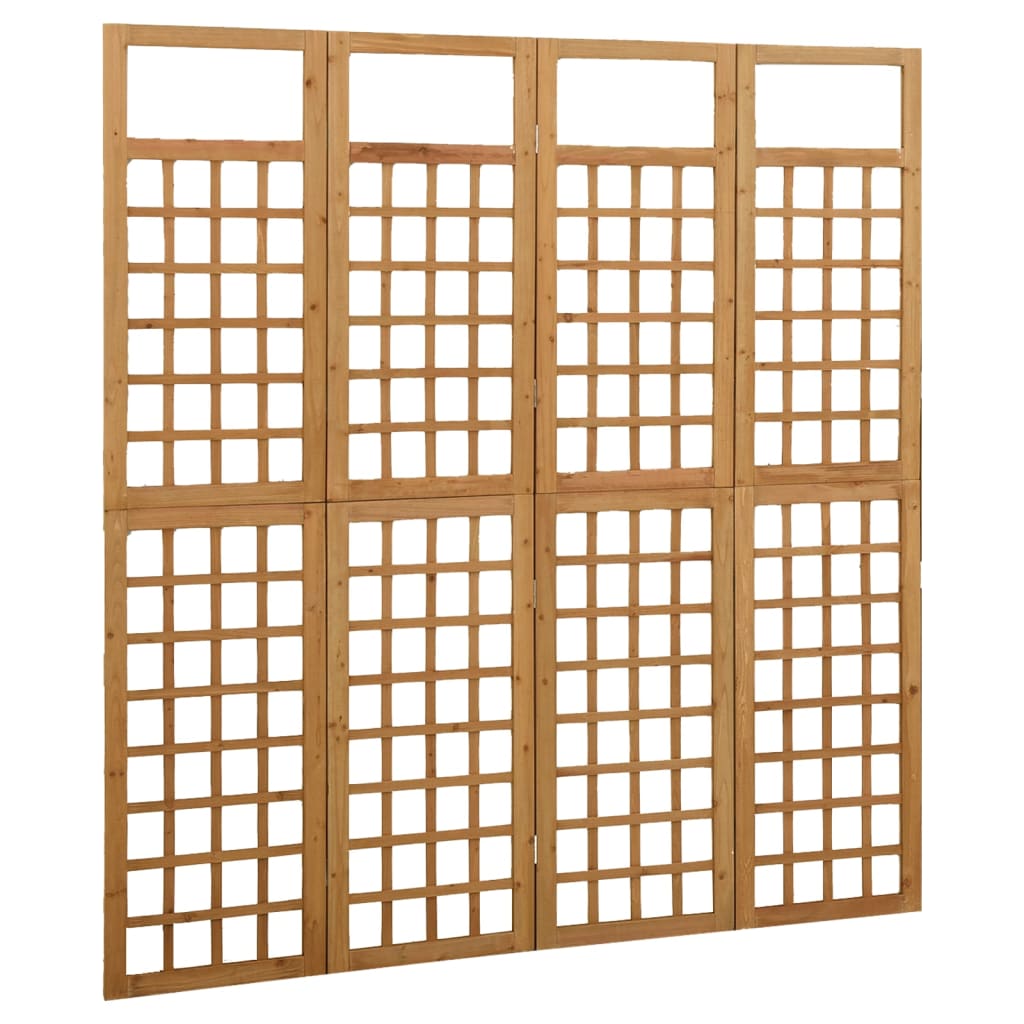 4-panels rumdeler/espalier 161x180 cm massivt grantræ