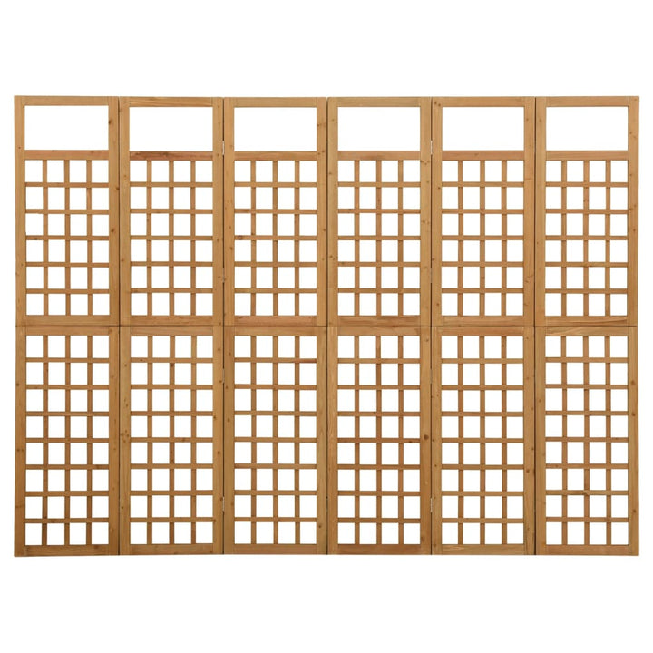 6-panels rumdeler/espalier 242,5x180 cm massivt grantræ