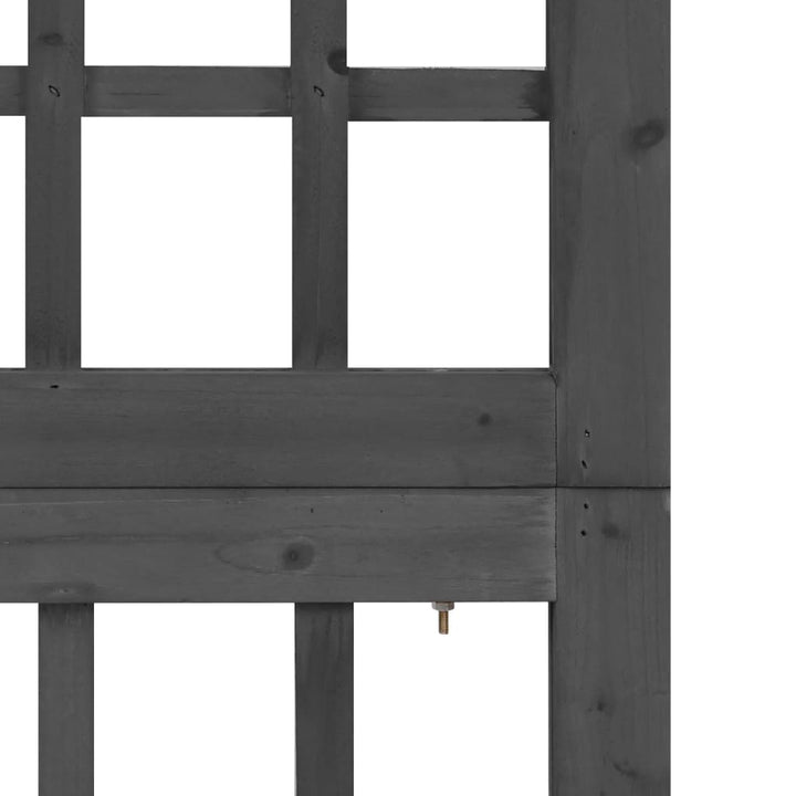 6-panels rumdeler/espalier 242,5x180 cm massivt grantræ sort