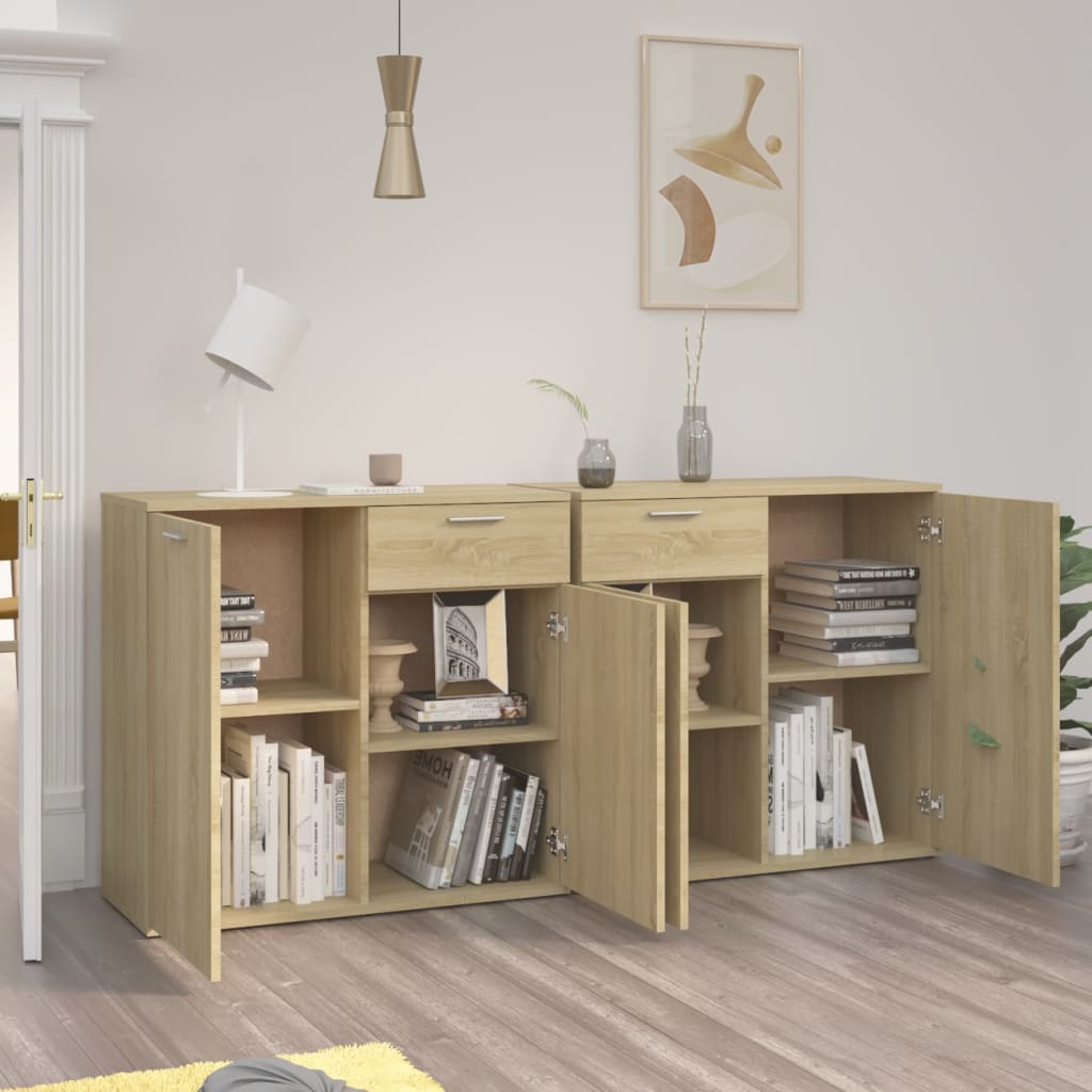 skænk 160x36x75 cm konstrueret træ sonoma-eg