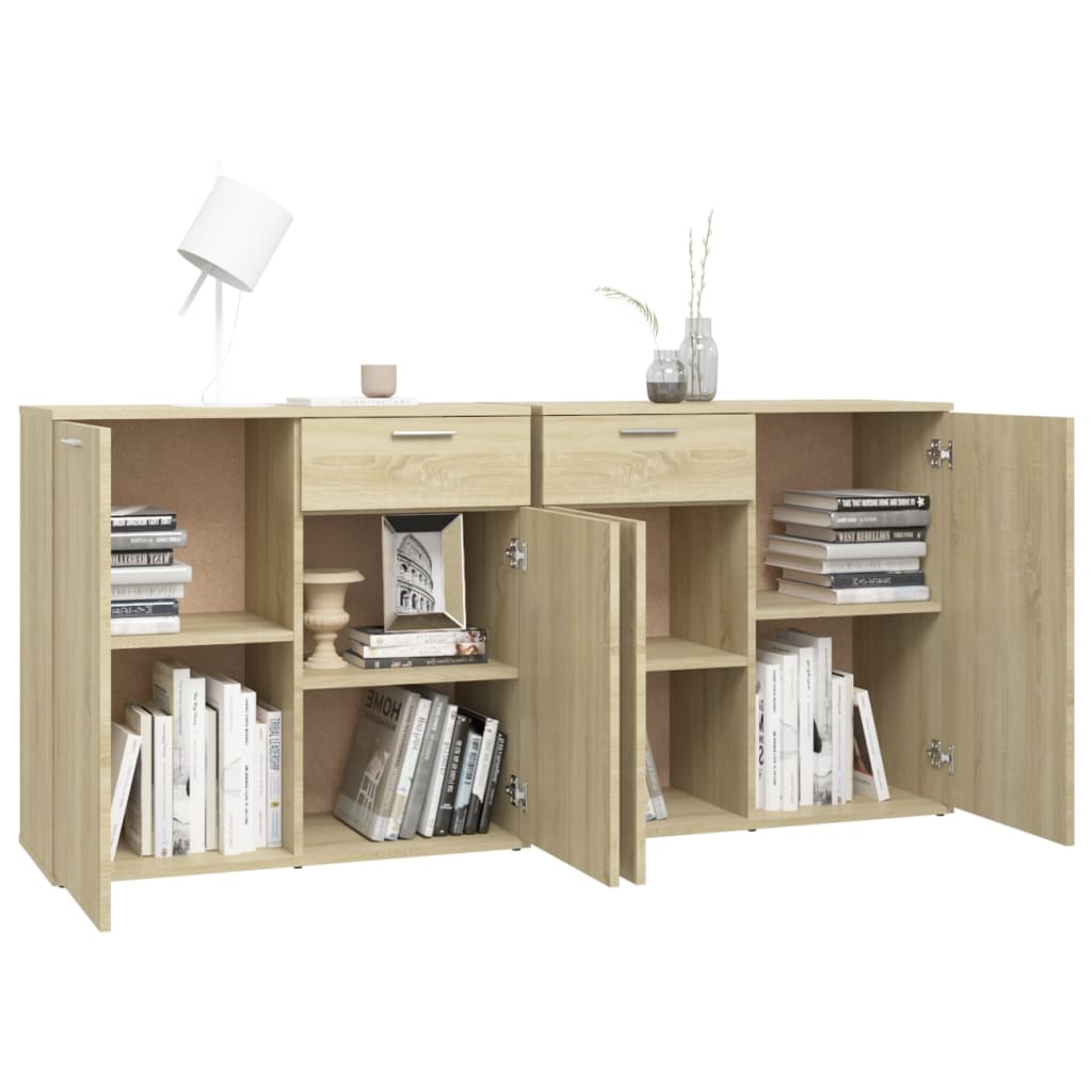 skænk 160x36x75 cm konstrueret træ sonoma-eg