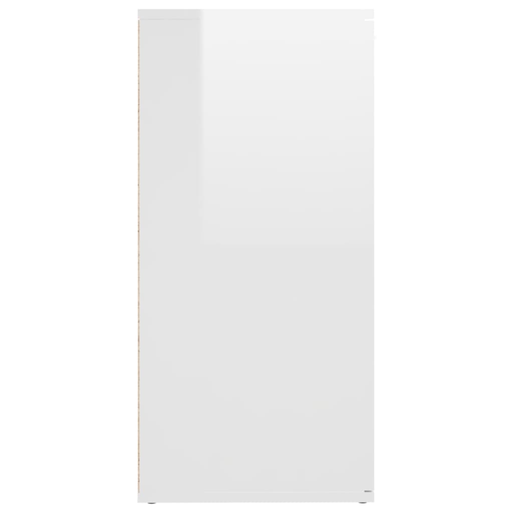 skænk 160x36x75 cm konstrueret træ hvid højglans