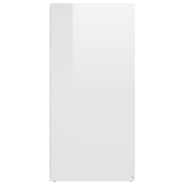 skænk 160x36x75 cm konstrueret træ hvid højglans