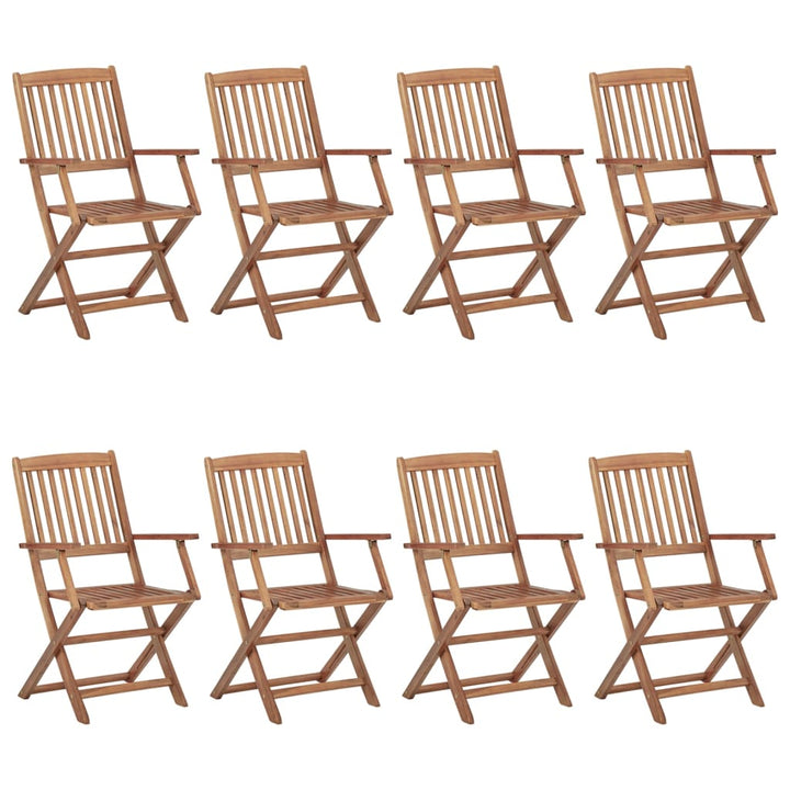 foldbare havestole 8 stk. massivt akacietræ