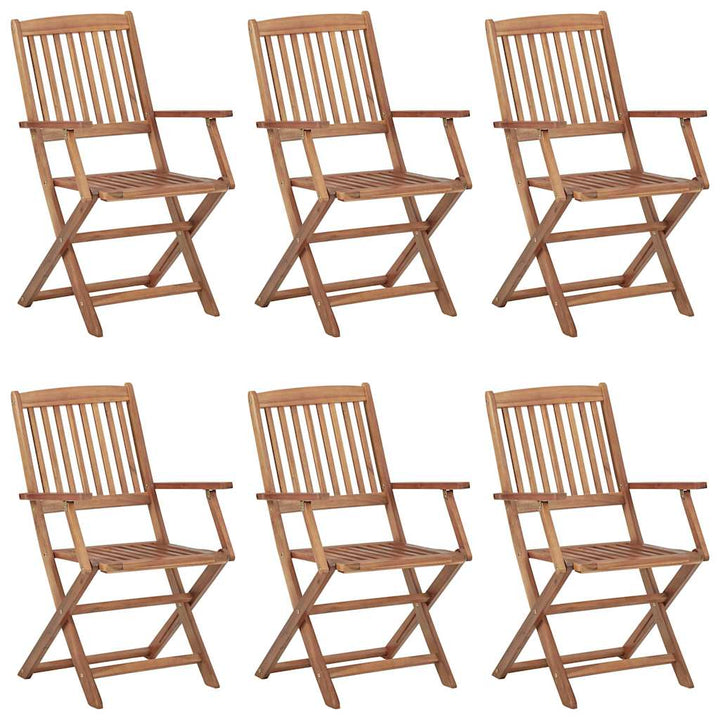 foldbare havestole 6 stk. med hynder massivt akacietræ