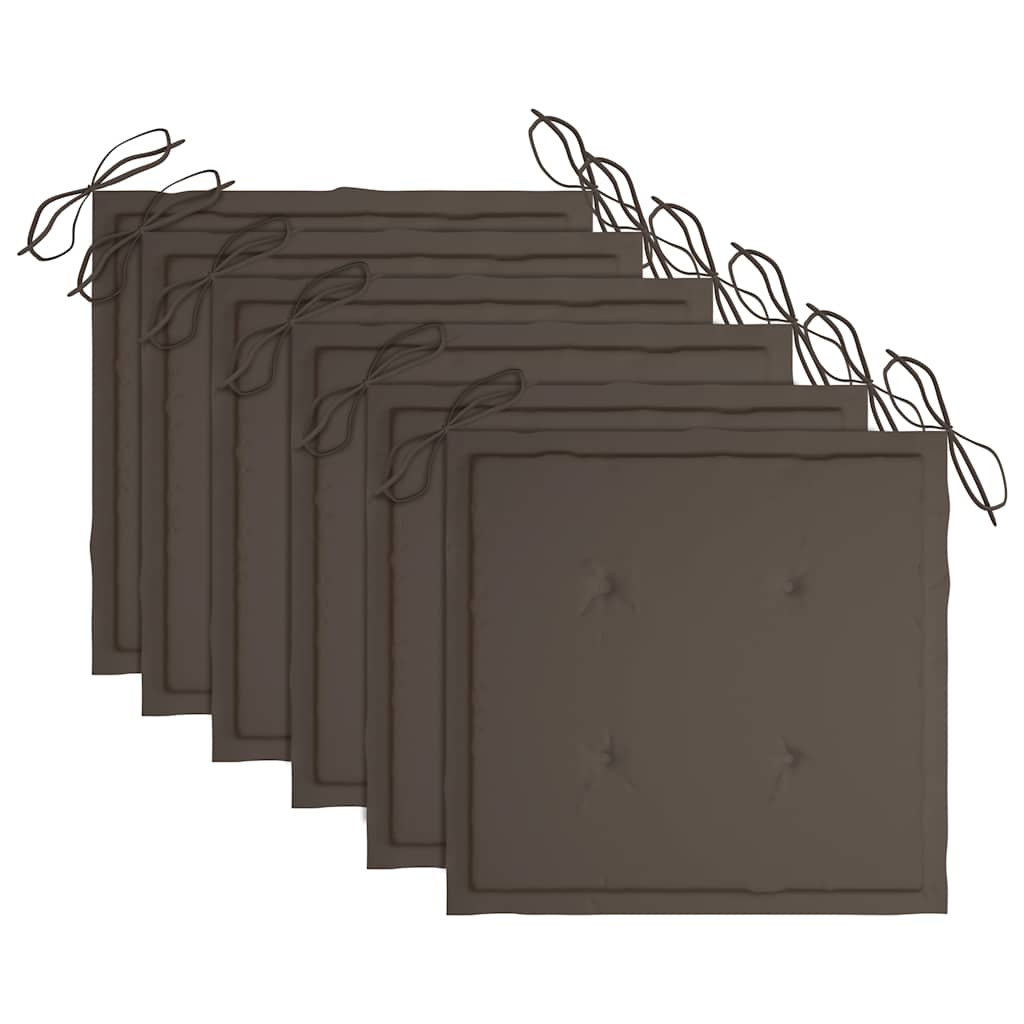 foldbare havestole 6 stk. med hynder massivt akacietræ