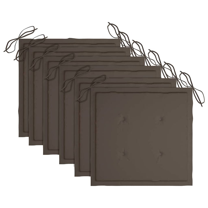 foldbare havestole 6 stk. med hynder massivt akacietræ