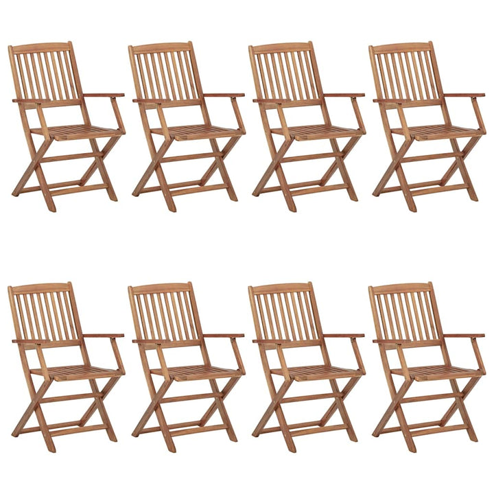 foldbare havestole 8 stk. med hynder massivt akacietræ