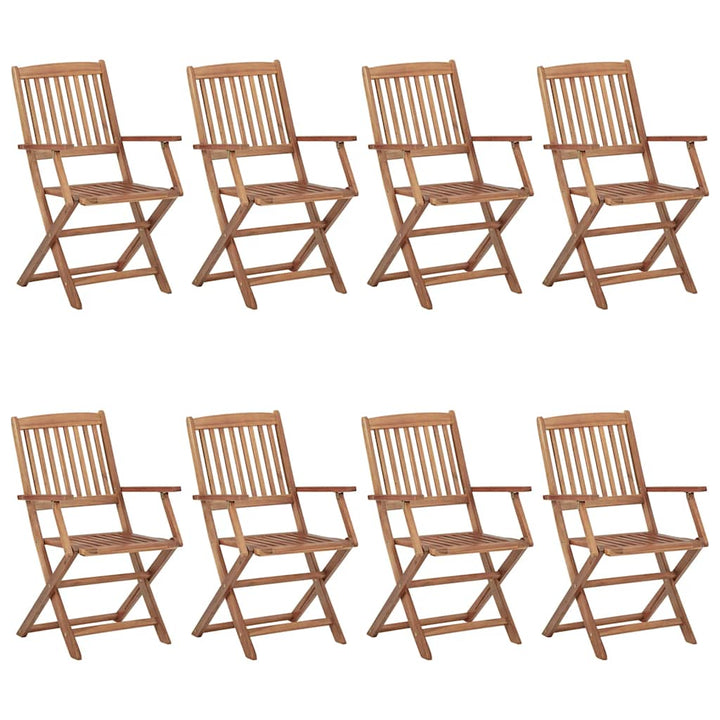 foldbare havestole 8 stk. med hynder massivt akacietræ