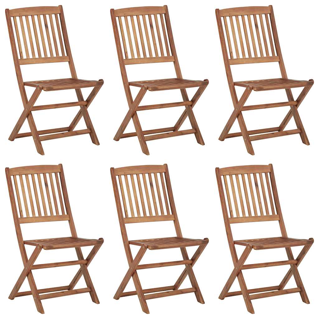 foldbare havestole 6 stk. med hynder massivt akacietræ