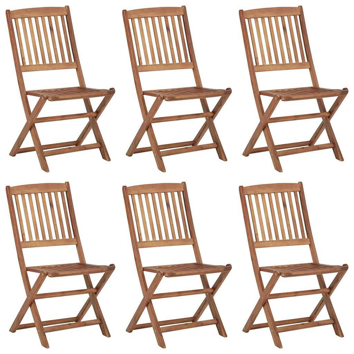 foldbare havestole 6 stk. med hynder massivt akacietræ