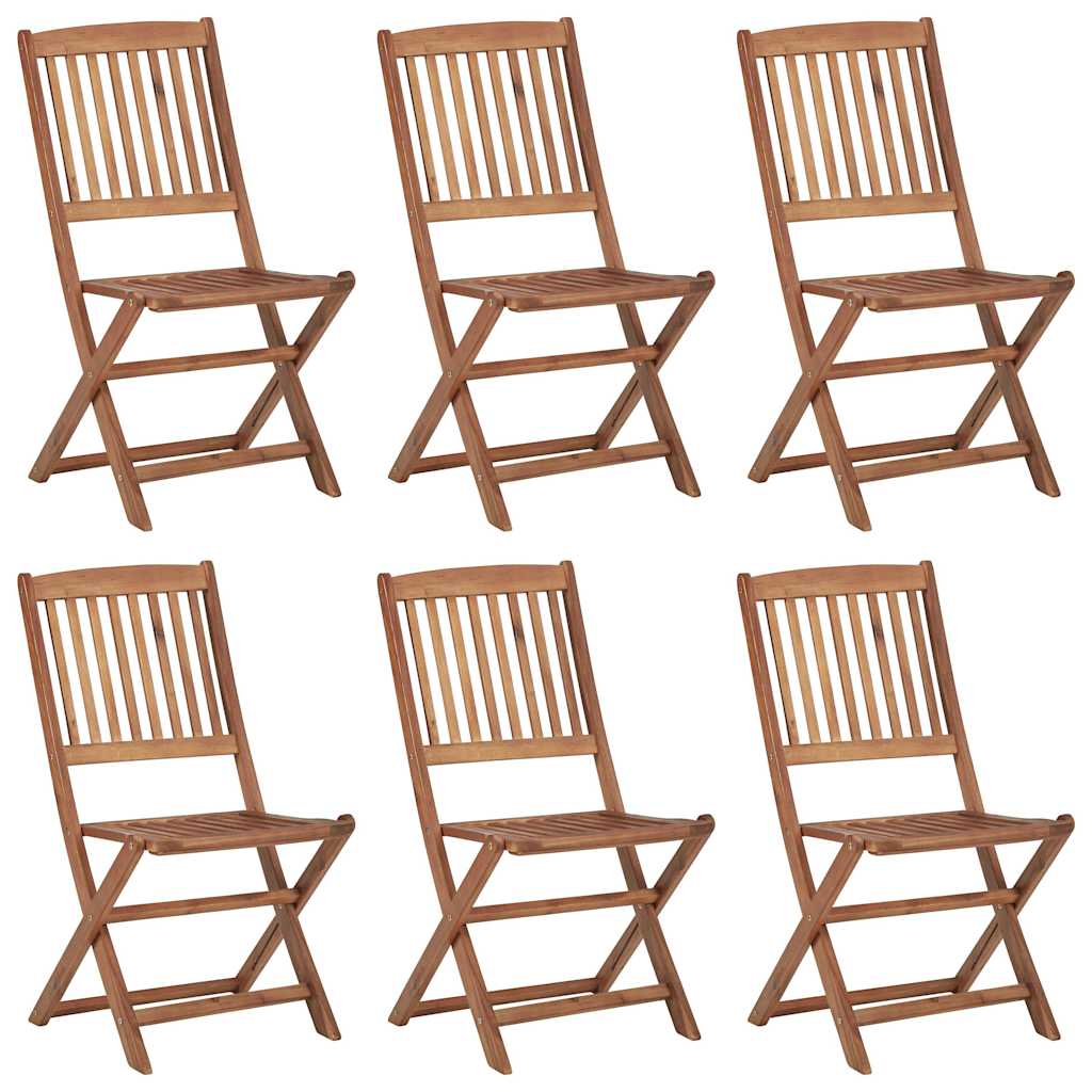 foldbare havestole 6 stk. med hynder massivt akacietræ