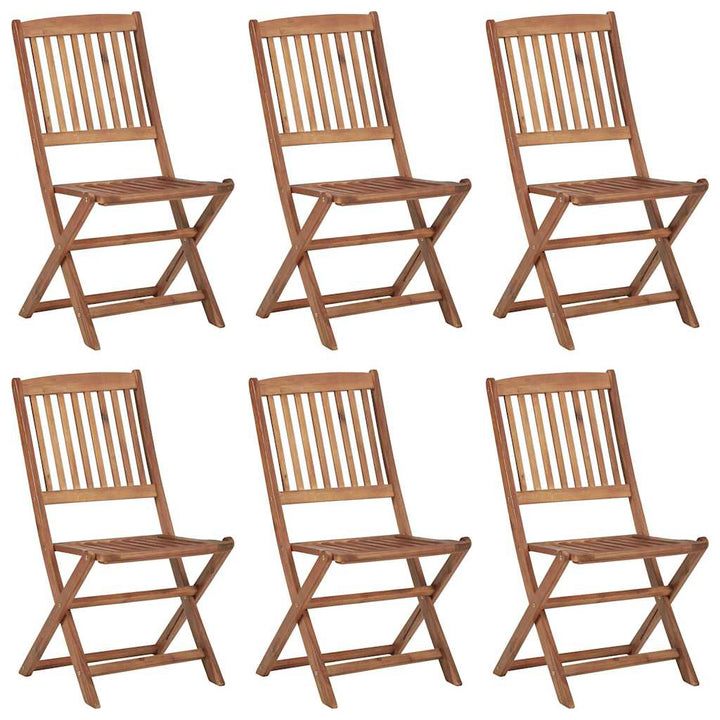 foldbare havestole 6 stk. med hynder massivt akacietræ