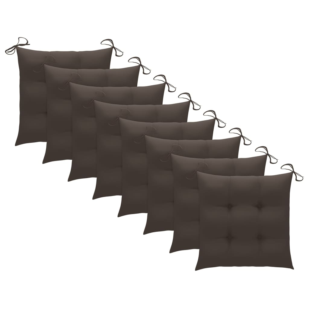foldbare havestole 8 stk. med hynder massivt akacietræ