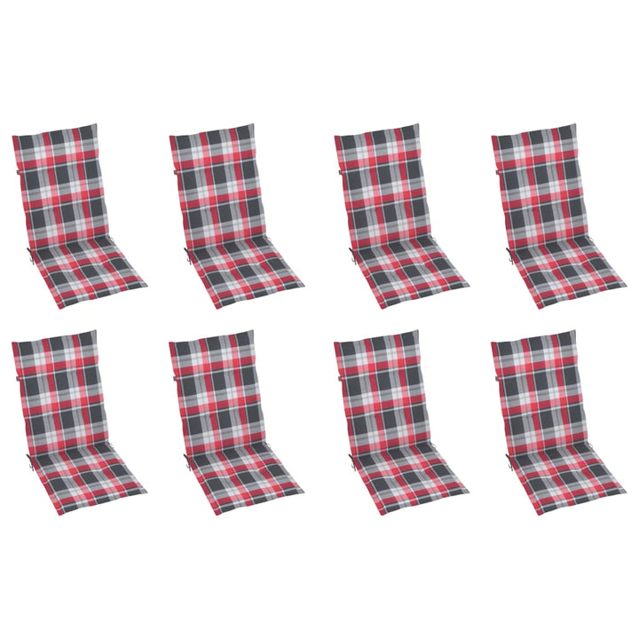 foldbare havestole med hynder 8 stk. massivt akacietræ