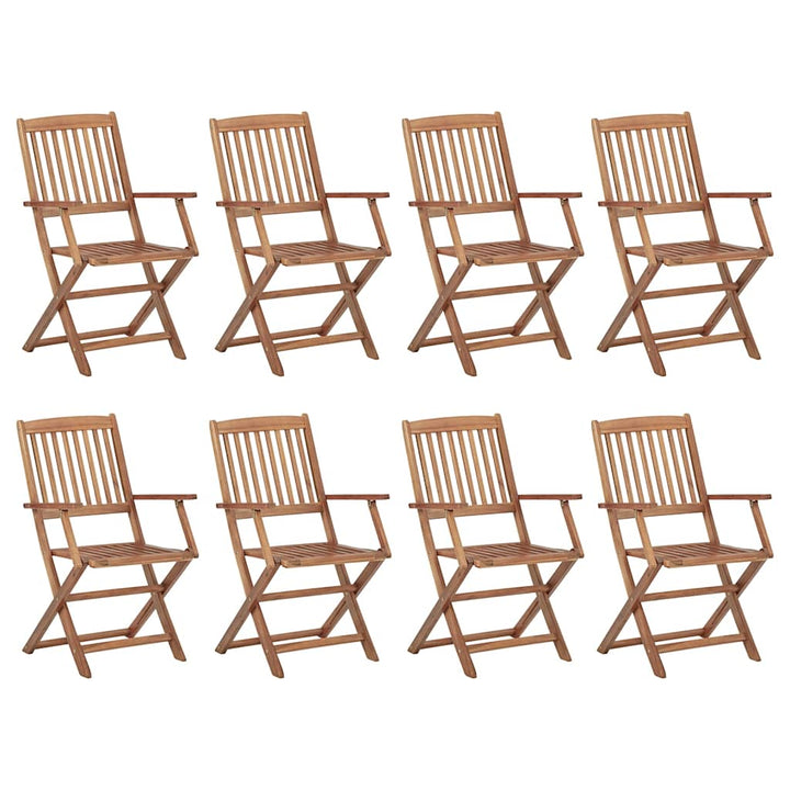 foldbare havestole 8 stk. massivt akacietræ