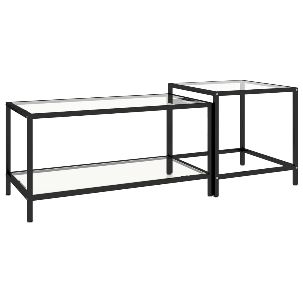 stueborde 2 stk. hærdet glas transparent