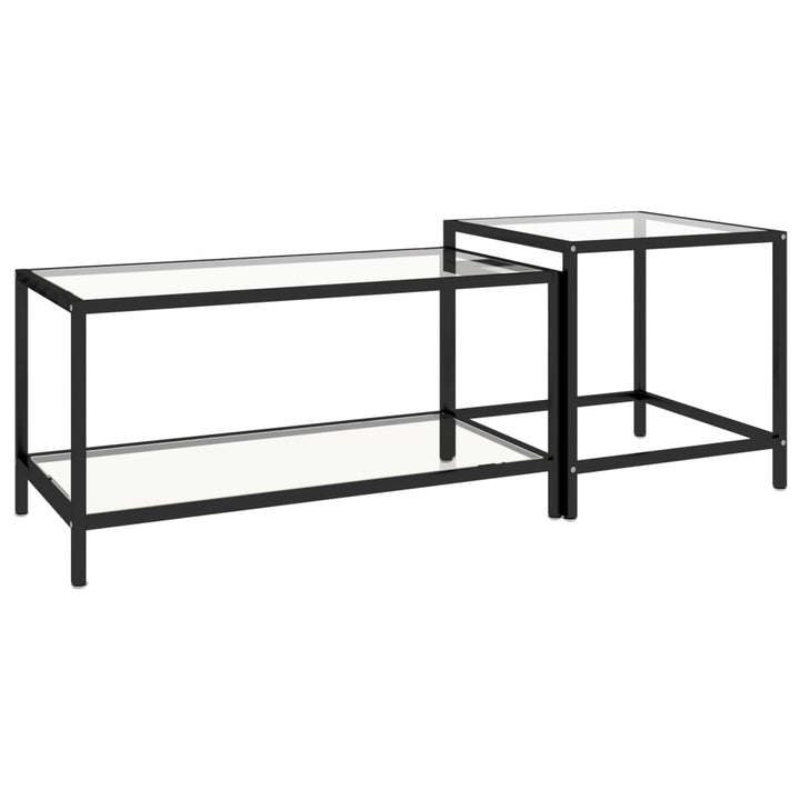 stueborde 2 stk. hærdet glas transparent