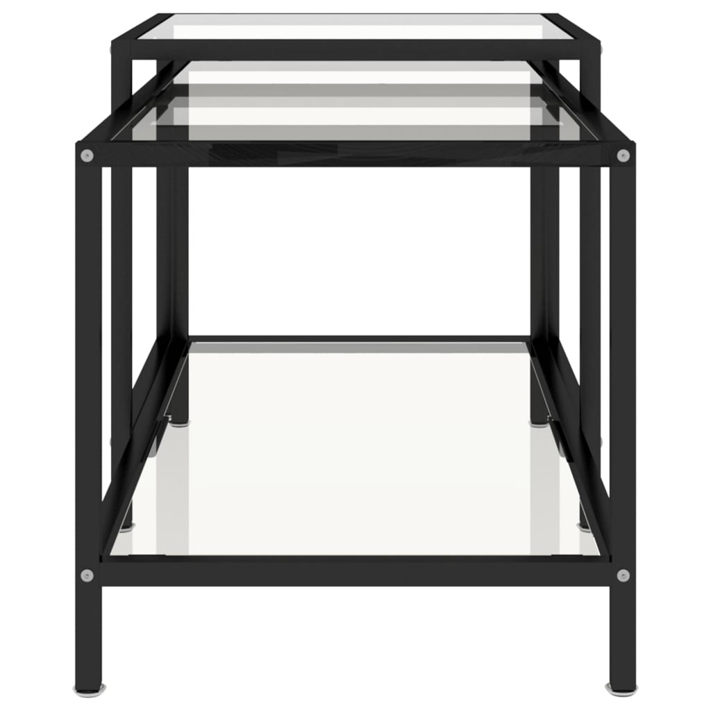 stueborde 2 stk. hærdet glas transparent