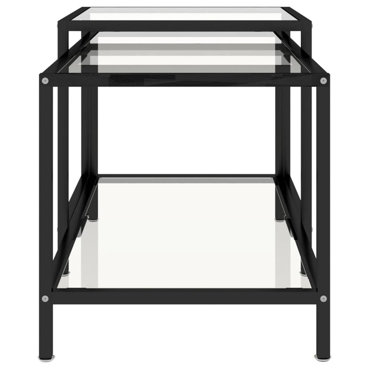 stueborde 2 stk. hærdet glas transparent