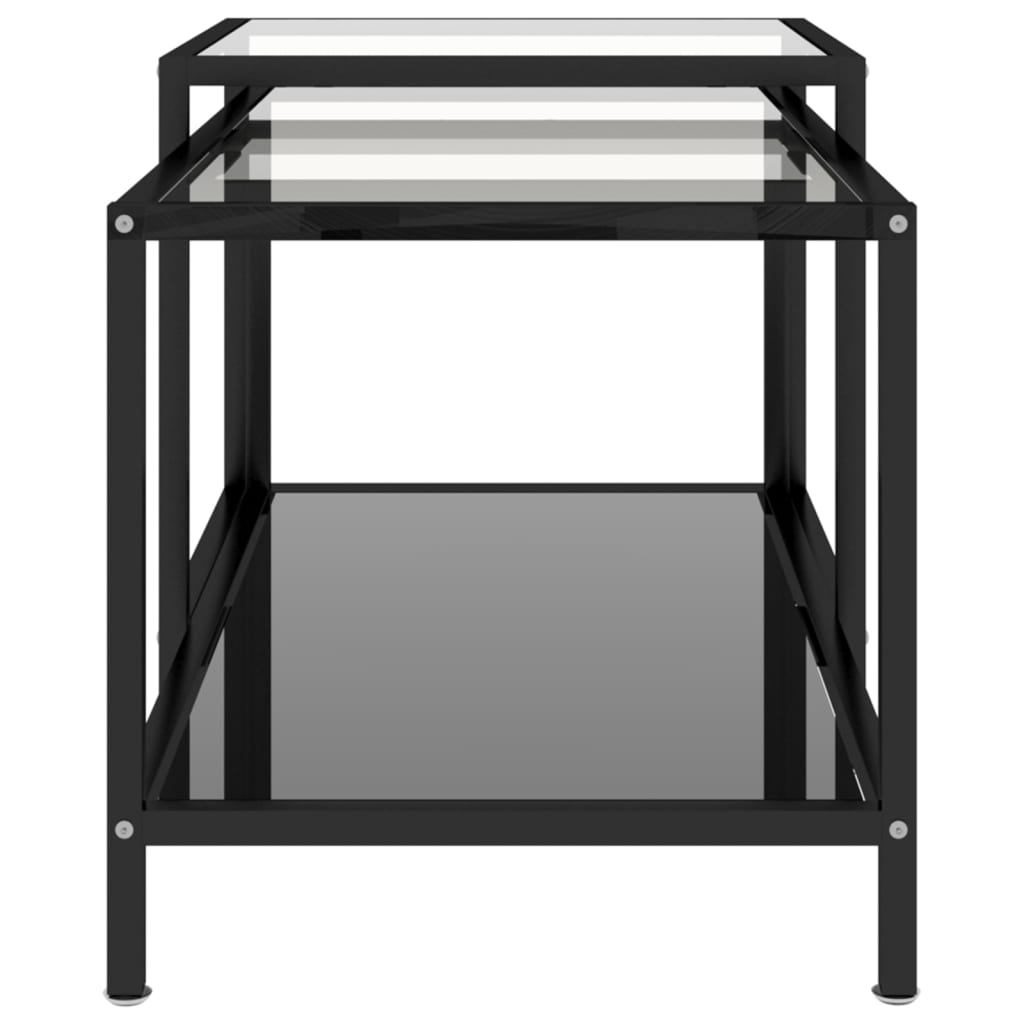 stueborde 2 stk. hærdet glas sort