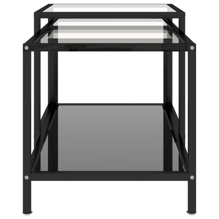 stueborde 2 stk. hærdet glas sort