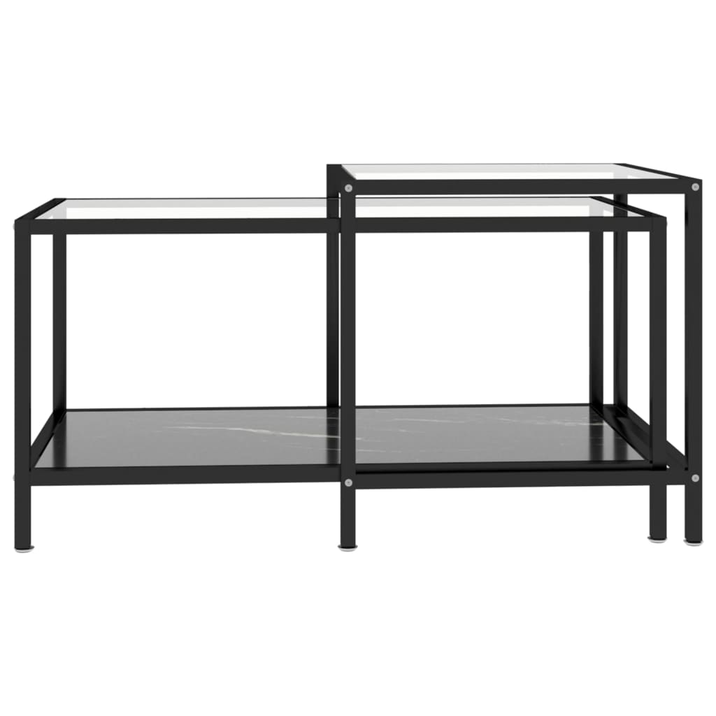 stueborde 2 stk. hærdet glas sort