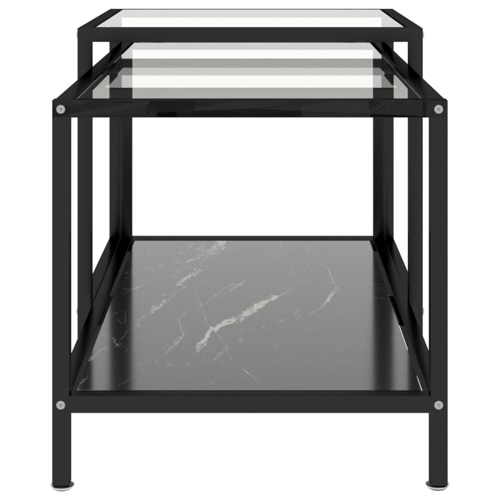 stueborde 2 stk. hærdet glas sort