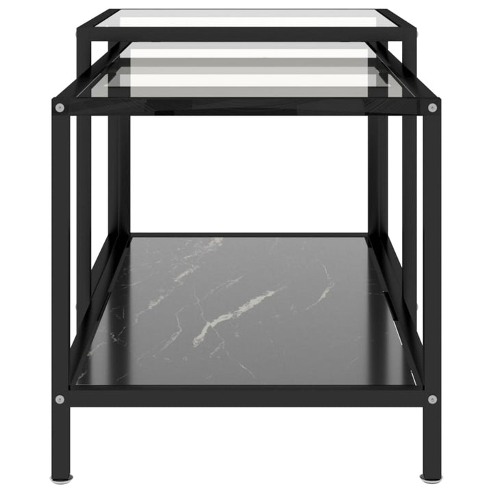 stueborde 2 stk. hærdet glas sort