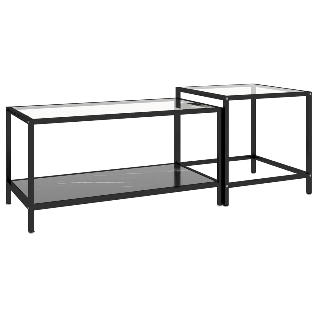 stueborde 2 stk. hærdet glas sort
