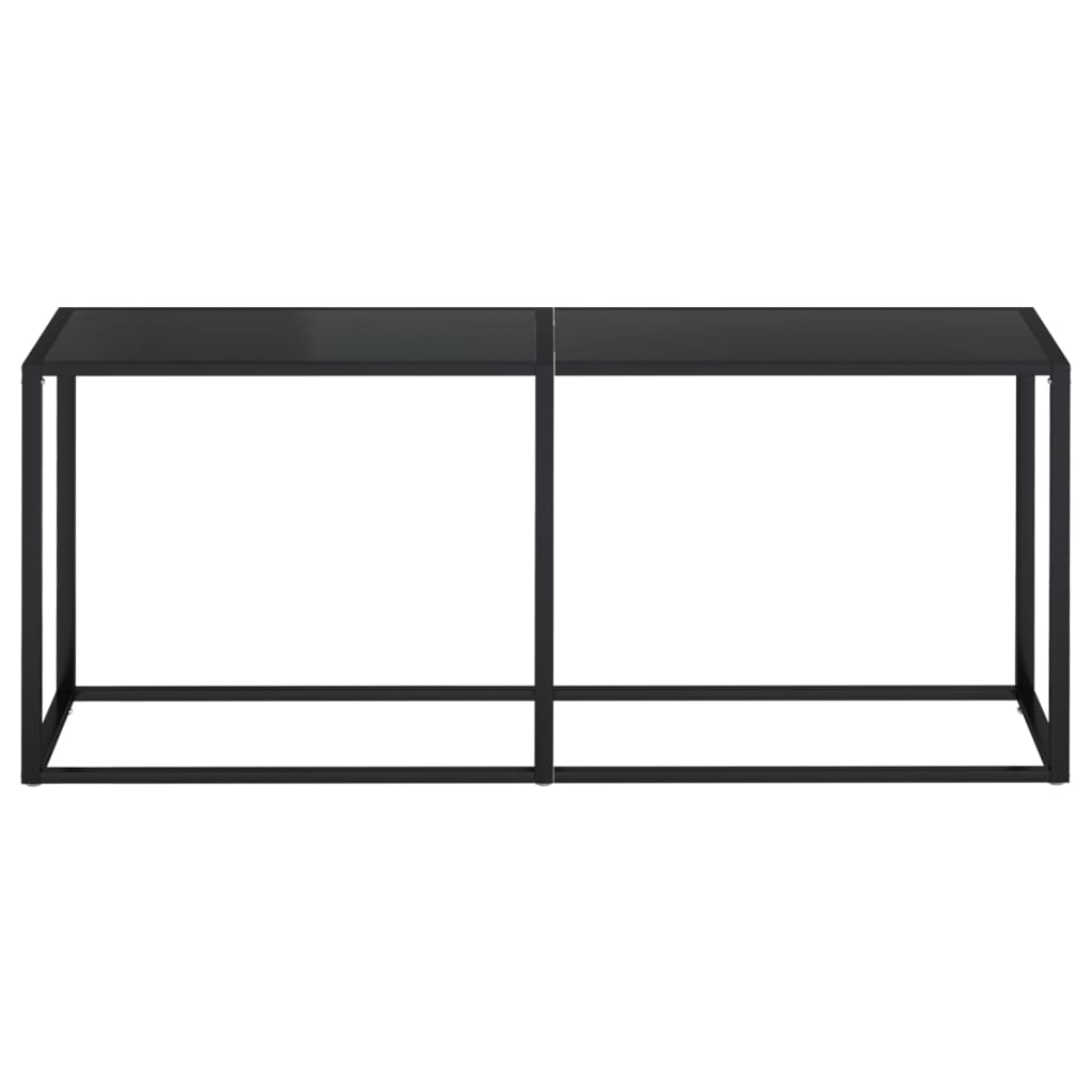 konsolbord 180x35x75,5 cm hærdet glas sort