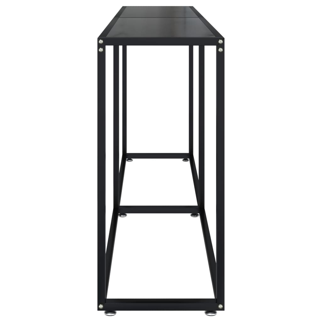 konsolbord 180x35x75,5 cm hærdet glas sort