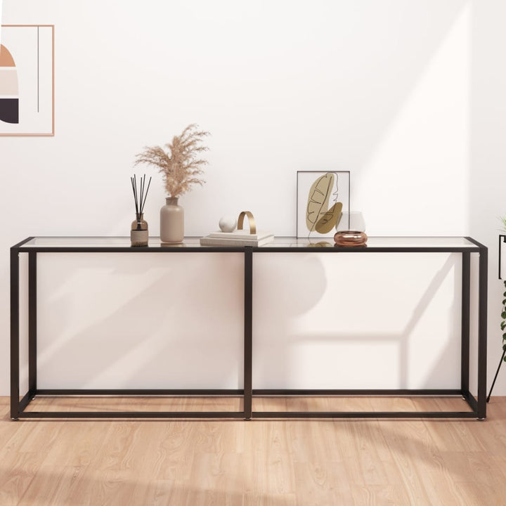 konsolbord 200x35x75,5 cm hærdet glas transparent